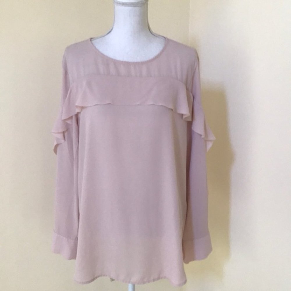 BANANA REPUBLIC Size XL blush Ruffled Top